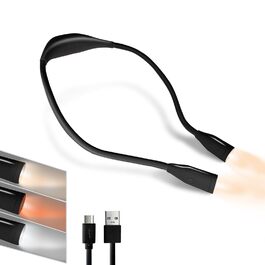 Ліхтарик для читання Schwarze Hals LED, USB акумулятор 1000mAh, 3 режими яскравості, для рукоділля, ремонту, шиття, майстерні, риболовлі, чорний