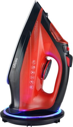 Бездротовий парогенератор SENYA Simple Move V2 - 2400 Вт, 35 г/хв, керамічна підошва, вертикальне прасування, червоний