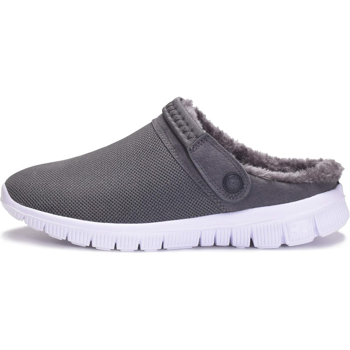 Тапочки-клоги Eagsouni для дому та саду, зимові, теплі, з плюшевою підкладкою, антиковзаючі, сірі, 44 EU