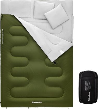 KingCamp Double Sleeping Bag - Winter Adult Sleeping Bag for 2 People with Carry Bag - Outdoor Camping