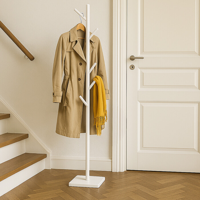 Relaxdays Bamboo Coat Rack with 8 Hooks