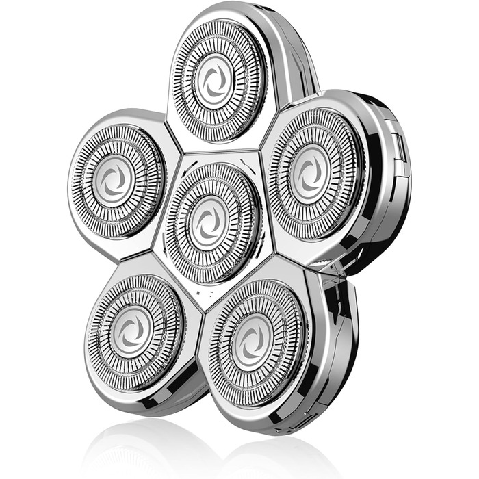 Електричний гостроювач для голови чоловічий Kibiy з 6 змінними головками, IPX7 водонепроникний, LED-дисплей, зарядка Type-C (замінна головка 6D)