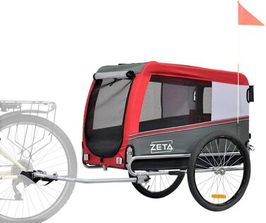 Причеп-перевозник для собак та котів Papilioshop Zeta, 3 розміри, червоний L