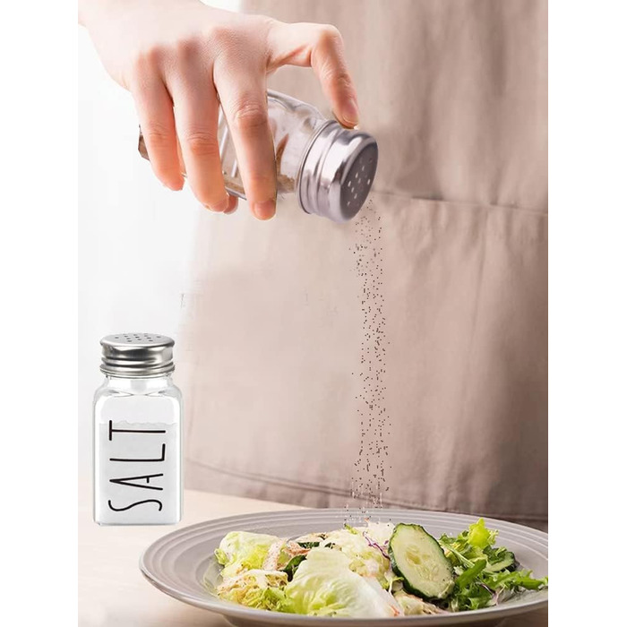Farmhouse Salt and Pepper Shaker Set, Clear Glass, Cute, Gift for Women, Wedding Decoration, No Rubbing