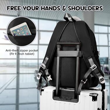 Шкільний рюкзак для дівчаток (3-7 клас), 36L, з сумкою через плече, чорний