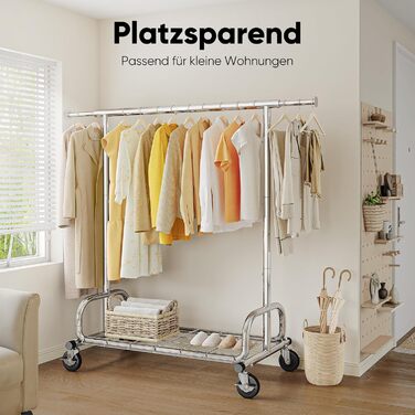 Стійка для одягу на колесах HOKEEPER, 136 кг, важка, висувна штанга для одягу S002S