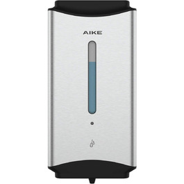 AIKE Automatic Stainless Steel Soap Dispenser - 1100ml Commercial Wall Mounted Soap Dispenser with Window, AK1206 Brushed Stainless Steel