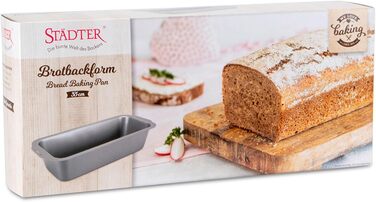 Städter 661264 We love Baking Loaf Pan, Aluminum, Black