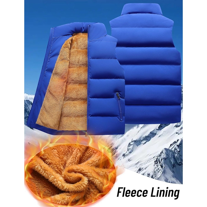 Чоловічий зимовий жилет AIEOE з утеплювачем, степване пошиття, жилет без рукавів, синій, розмір XL