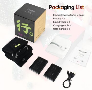 Електричні гріючі шкарпетки для жінок та чоловіків, USB, 4 режими температури, керування через додаток, для активного відпочинку (походи, катання на лижах, кемпінг, риболовля), XL