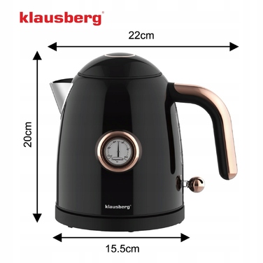 Електричний чайник Klausberg KB-9017 1.0л Retro з термометром, бездротовий
