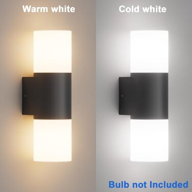 Klighten Wall Lights E27 Indoor/Outdoor 2-Light, Up and Down Outdoor Lamp Black, Outdoor Light Fixture, IP54 Outdoor Lamp, Aluminum Modern Outdoor Wall Light, Wall Lamp for Entrance, Terrace, without Bulb