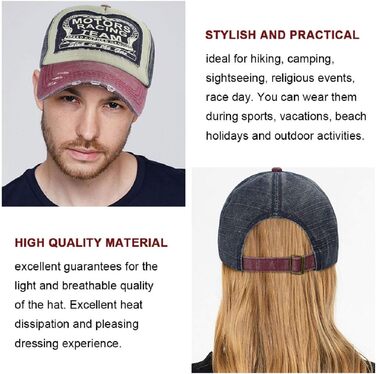 Кепка бейсболка Tuopuda Retro з регулюванням, червона, унісекс