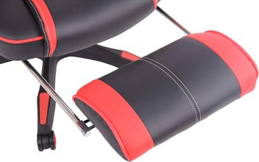 Ігрове крісло CLP Gaming Heat з підставкою для ніг, штучна шкіра, регулювання висоти, з підлокітниками (Чорний/Червоний)