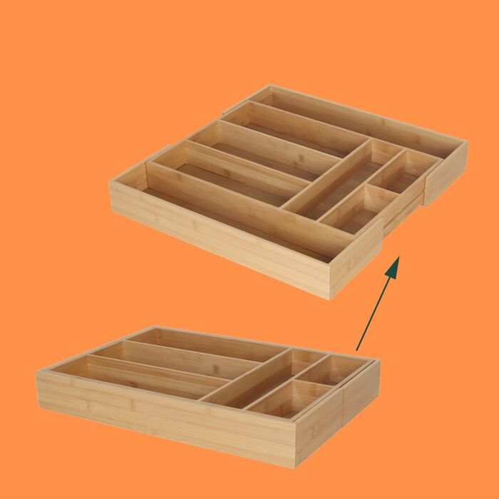 Ящик для столових приборів Relaxdays з висувним бамбуковим ящиком