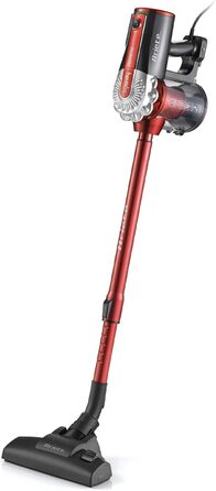 Пилосос Ariete 2761 Handy Force 2-в-1 з кабелем, HEPA-фільтр, циклонна технологія, без мішка, ручний та вертикальний, телескопічна трубка, червоний/чорний