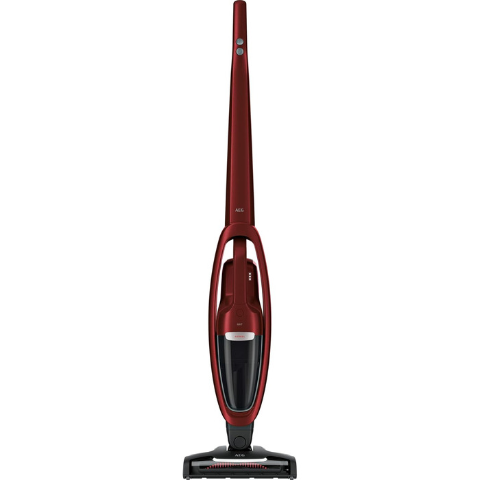 AEG QX7-1ULTAN 2in1 Cordless Vacuum Cleaner / Slim Design / Power-Soft Roller + Multi-Surface Nozzle / Hard Floors & Carpets / Up to 50 min Run Time / 21.6V / Includes Pet Hair Nozzle and Accessories / Freestanding / Red 2021 Model 21.6V With Soft Roller