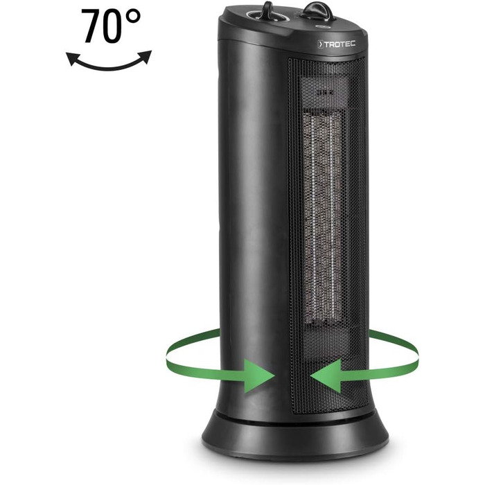 Обігрівач керамічний Trotec TFC 19 E - 1200/2000 Вт, термостат, осциляція 70°, для приміщень 24-60 м²