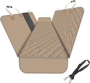 Захисний чохол на сидіння для собак, для автомобілів, позашляховиків та вантажівок з сіткою у вікно, стійкий до подряпин, ковзання та води, з поворотком для прив'язування (Рожевий)