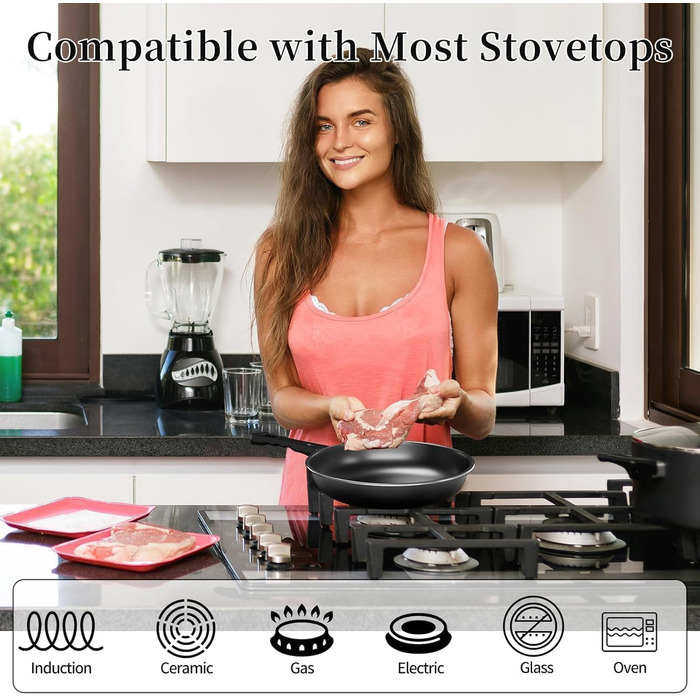 Набір сковорідок Pfannenset: 24см, 26см, 30см. 3 шт. Антипригарне покриття, для всіх плит, включаючи індукційну (Cs2)