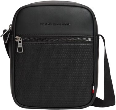 Чоловіча сумка-месенджер Tommy Hilfiger Woven Mini Reporter з зовнішньою кишенею, чорна