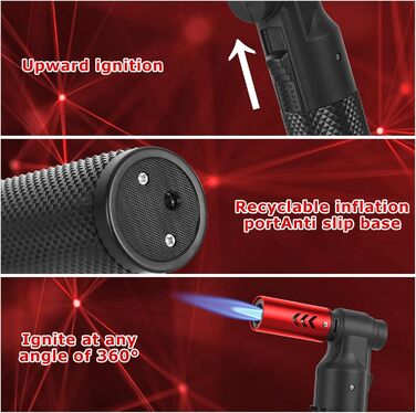 Газова пальник на бутані, міні-паяльник для кулінарії, кемпінгу та зварювання, червоний