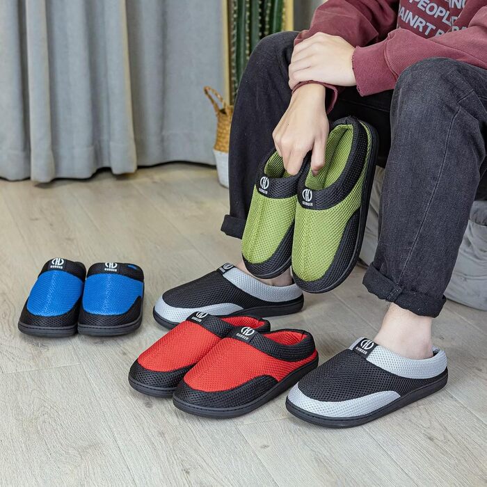 Чоловічі домашні капці з ефектом пам'яті Memory Foam, протиковзкі тапочки для дому та вулиці, червоні, розмір 40/41 EU