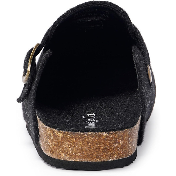 Тапочки халатні жіночі Dokela зимові, замшеві, з підкладкою, чоловічі, з корковим устілком, теплі, чорні, 42 EU