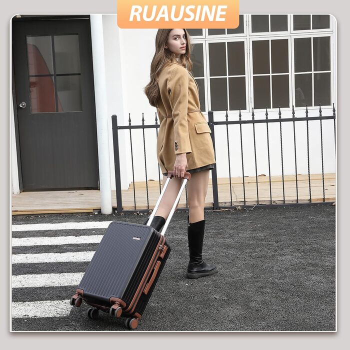 Чохол-валіза ручної поклажі з жорстким корпусом та 4 обертовими колесами, з TSA-замком (Сріблястий, 20 дюймів) (Синій, 20 дюймів)