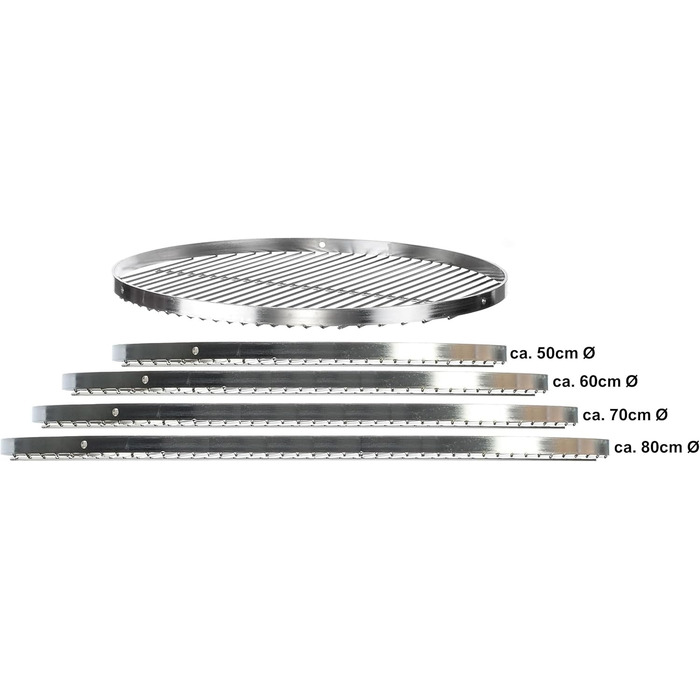 Німецький гриль-рошток з нержавіючої сталі AISI 201, діаметр 60 см. Круглий рошток для гриля, мангалу та вогнища. Харчовий, стійкий до корозії, гладка поверхня, легко миється.