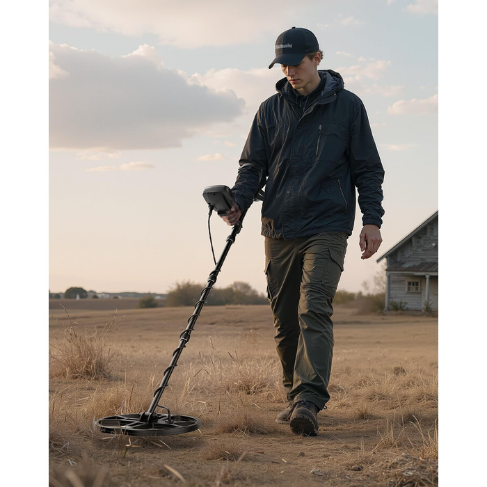Металошукач професійний для дорослих Metalldetektor з 13'' водонепроникною котушкою DD, частота 19.23 кГц для пошуку срібла та золота, регульована балансування ґрунту, 3 режими пошуку, глибина виявлення 12''