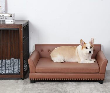 Софа для собак BingoPaw Luxus: велика, ортопедична, з водонепроникного дихаючого шкірозамінника, 120x74x40 см