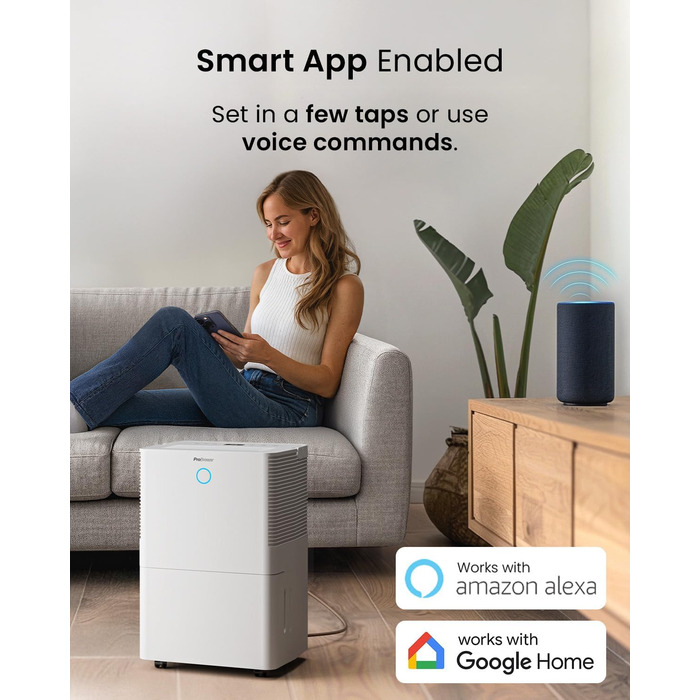 Про Breeze OmniDry - електросушарка повітря з Wi-Fi, 12л/24г, режим прання, датчик вологості, таймер, проти цвілі, для приміщень до 25м²