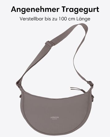 Сумка через плече LARKSON Solveig Medium бежева (Taupe) 3л - Місячна сумка, водонепроникна