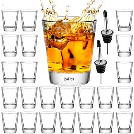 Набір шотерів 24 шт. 5cl для віскі, текіли, горілки та лікерів, скляні, прозорі, для мийки в посудомийній машині