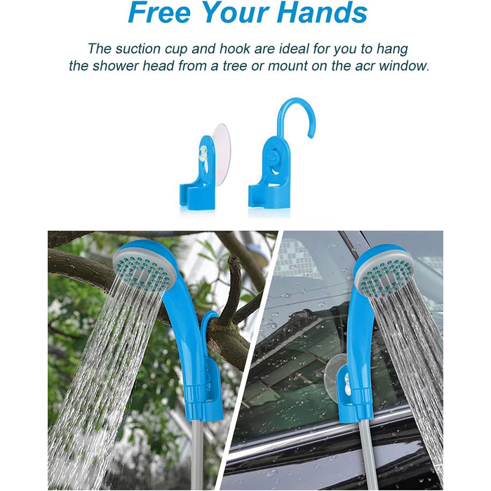 Innhom Портативний душ для кемпінгу, електричний, перезаряджається, для відпочинку на природі