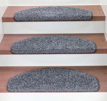 Ступінчасті килимки Kettelservice-Metzker Shaggy: набір 15 шт. (кремовий, сірий)