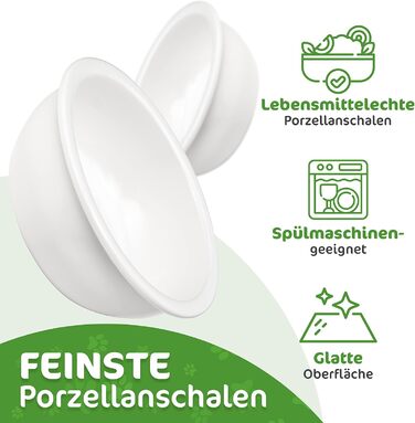 Миска для котів та тварин з бамбукового каркасу, подвійна керамічна миска 400 мл, для кошенят, собак, тварин