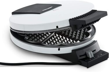 Вафельниця Cloer 1200 Вт для класичних вафель XXL, 19,5 см, сталева, біла, без сигналу