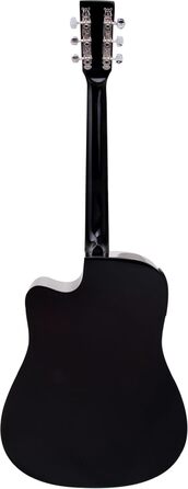 Класична акустична гітара Westerngitarre WS-10BK-CE з підсилювачем, чорна, глянцевий лак. Dreadnought, Cutaway, 3-Band EQ + Presence, тюнер LCD, XLR та Klinke