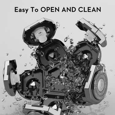 Електричний гостроювач для голови чоловічий Kibiy з 6 змінними головками, IPX7 водонепроникний, LED-дисплей, зарядка Type-C (замінна головка 6D)