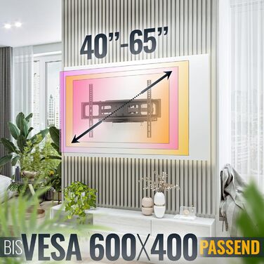 Кріплення для телевізора RICOO S9564: універсальний настінний тримач для телевізорів 40-75 дюймів (VESA 600x400, до 45 кг)