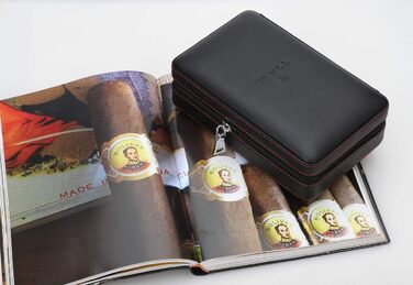 Чохол для сигар Time C Club з натуральної шкіри, портативний, з різаком та зволожувачем, подарунок для друзів нареченого, на день народження, на День батька, на річницю