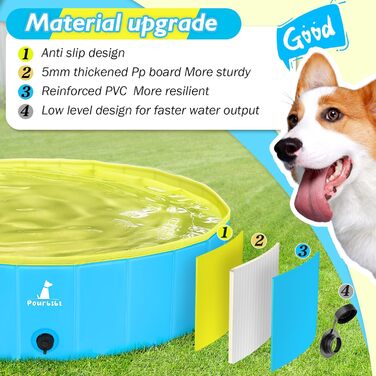 Дитячий басейн для собак та котів, XL (120x30 см), PVC, з неслизьким покриттям