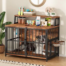 Будка для собак з дерева, 100x60x85 см, з годівницями, для собак до 35 кг, в стилі меблів