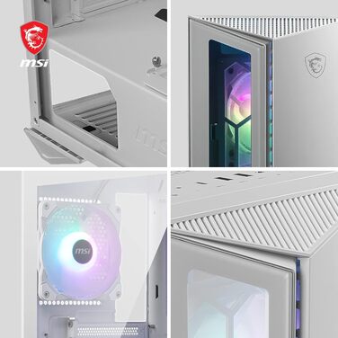Корпус ПК MSI MPG GUNGNIR 110R White Mid-Tower з загартованим склом, підтримка ATX/M-ATX/Mini-ITX, 4 x 120mm ARGB вентилятори, USB 3.2 Gen 2x2