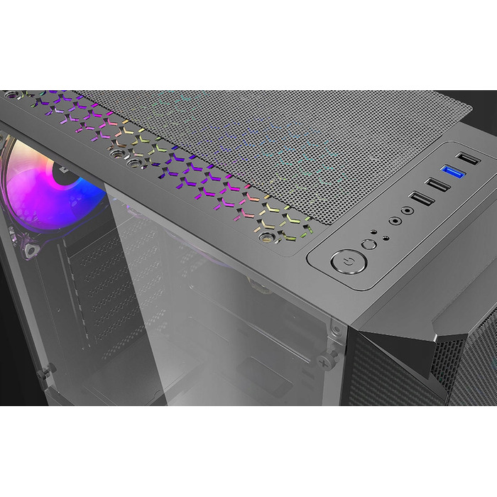 Корпус для комп'ютера Darkflash LEO, чорний, ATX, USB 3.0, Midi Tower