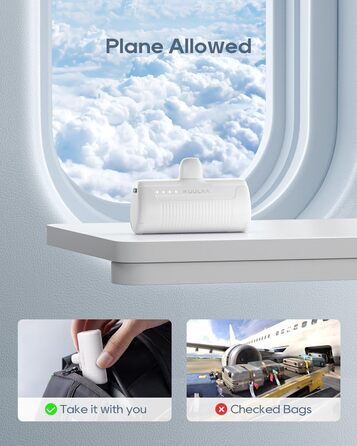 Power Bank 4500mAh PD для iPhone: компактний акумулятор для швидкої зарядки, сумісний з iPhone 14, 13, 12, 11, XS, XR, X, 8, 7, 6. Колір: кремовий