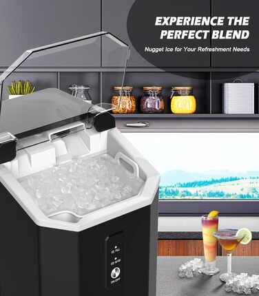 Машина для приготування кубиків льоду Ice Maker - 2L, чорна, з LED-дисплеєм, лопаткою та кошиком. Швидке приготування льоду за 6 хвилин.