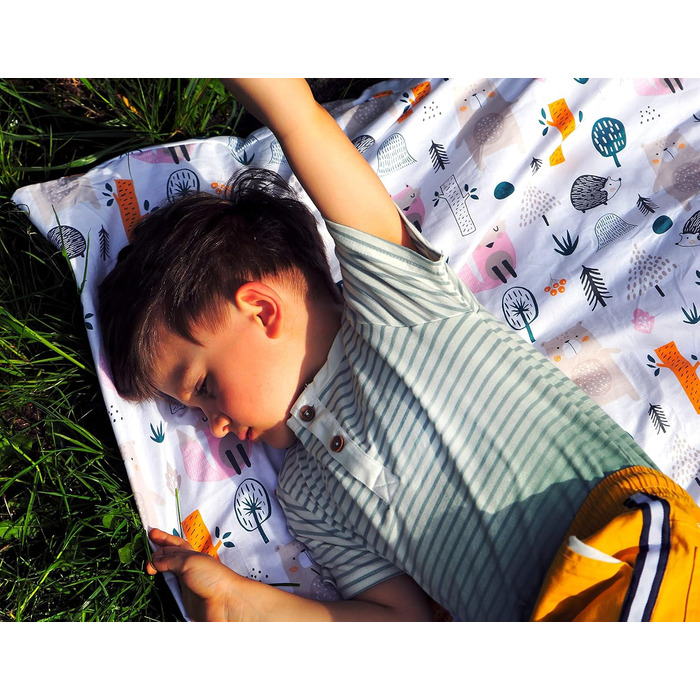 Набір постільної білизни Balbina для малюків Boho з принтом тварин (ліс) 100 x 135 см, 2 шт. (100% бавовна, застібка-блискавка)